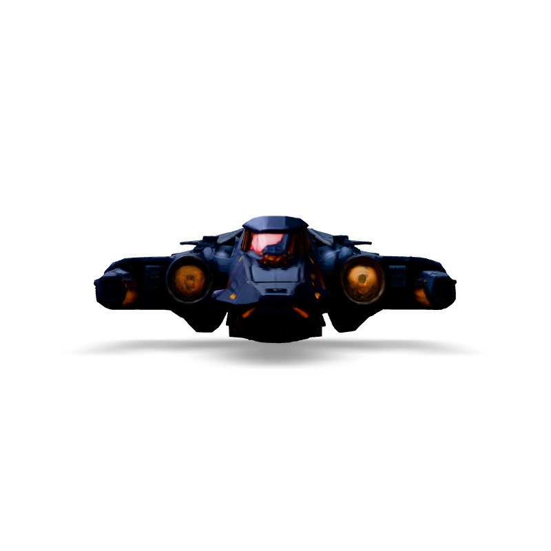 Scifi Gunship Futuristic Spacecraft Model Low-poly 3D model_3