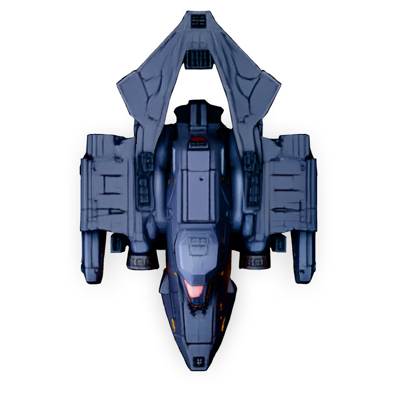 Scifi Gunship Futuristic Spacecraft Model Low-poly 3D model_7