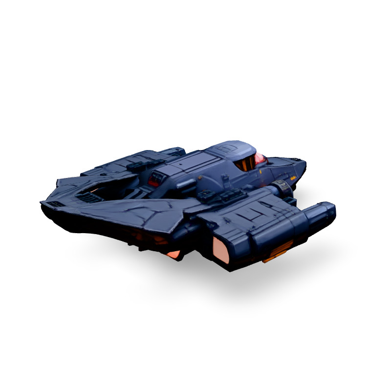 Scifi Gunship Futuristic Spacecraft Model Low-poly 3D model_5