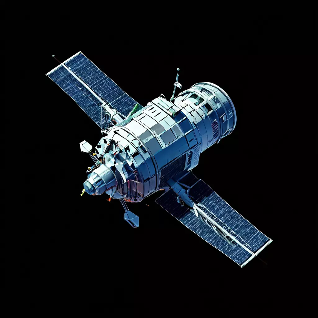 Realistic Space Satellite 3D Model Low-poly 3D model
