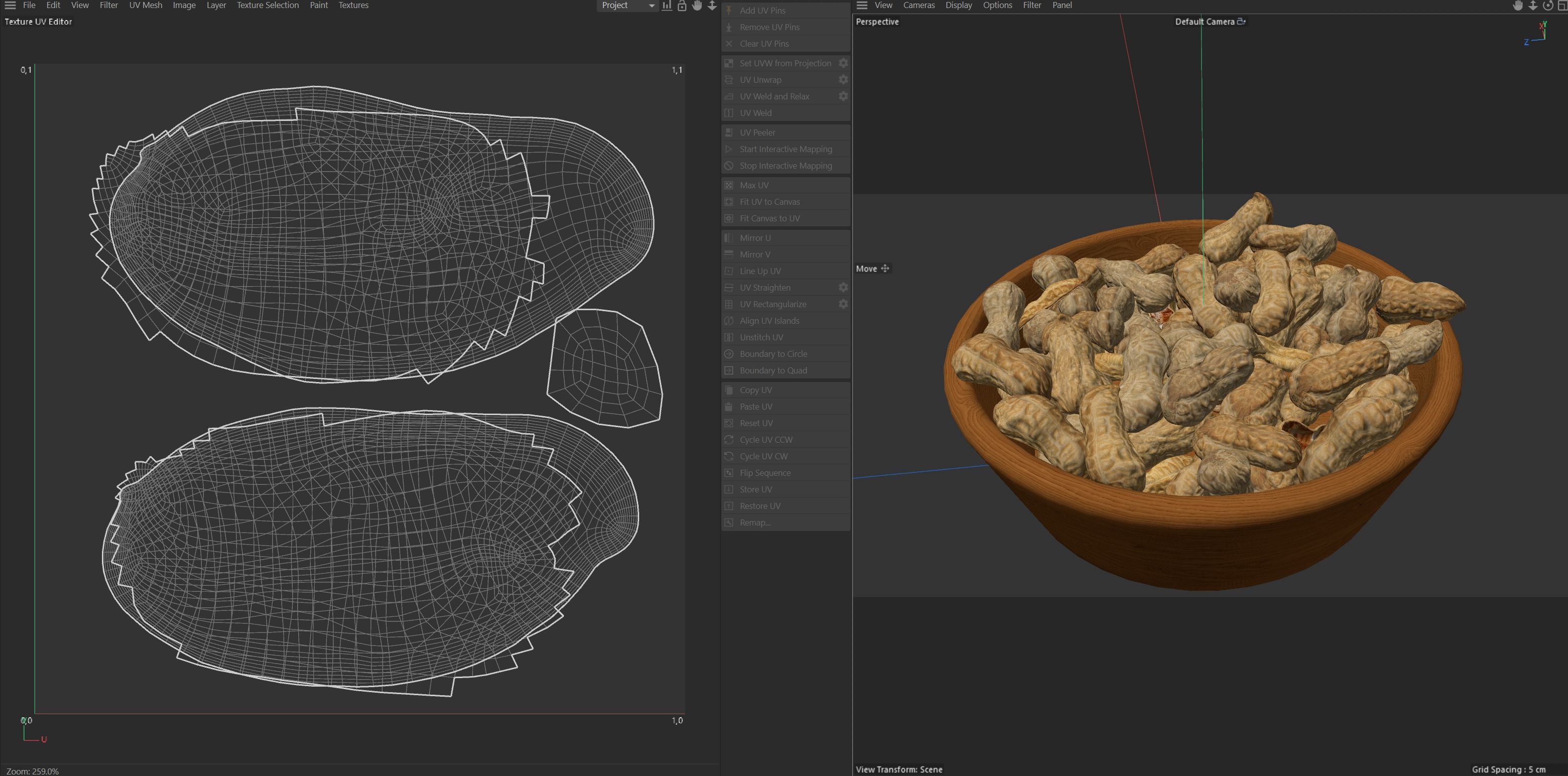 Peanut whole bowl   Low-poly 3D model_7