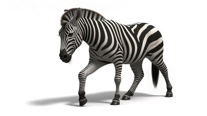 Rigged Zebra with 4k textures and animations 3D model