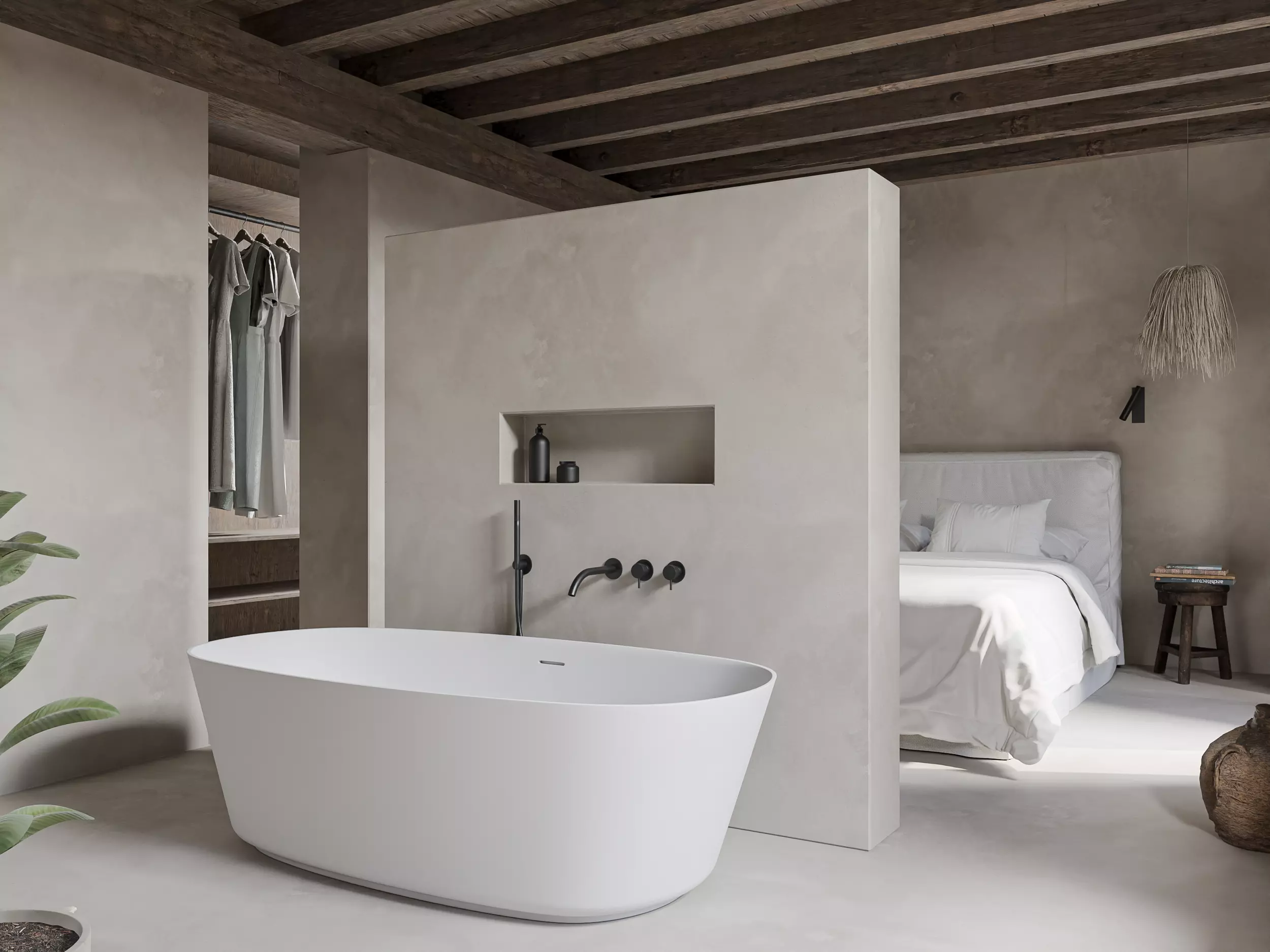 Bedroom and bathroom 3D model