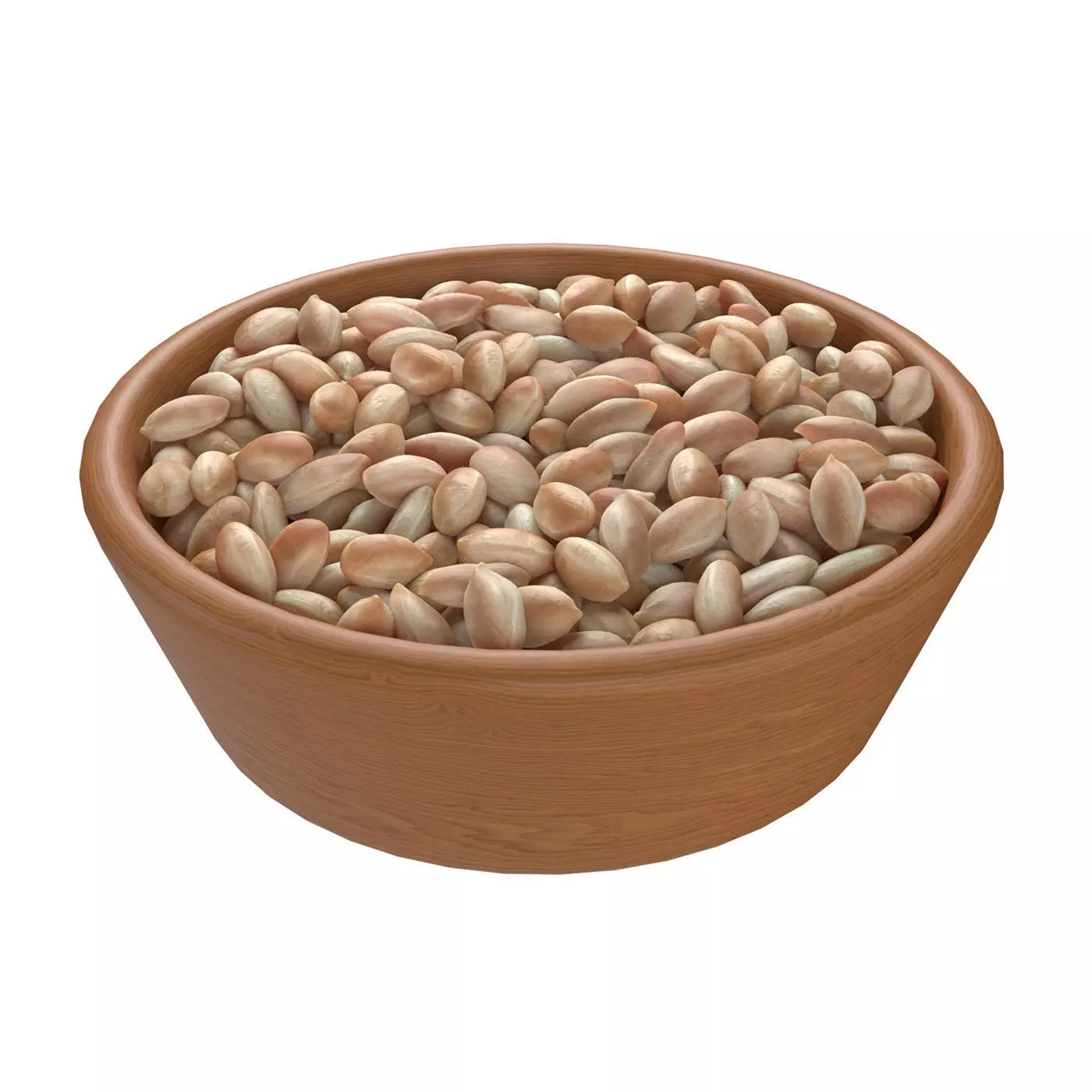 Pranut kernel white bowl Low-poly 3D model_0