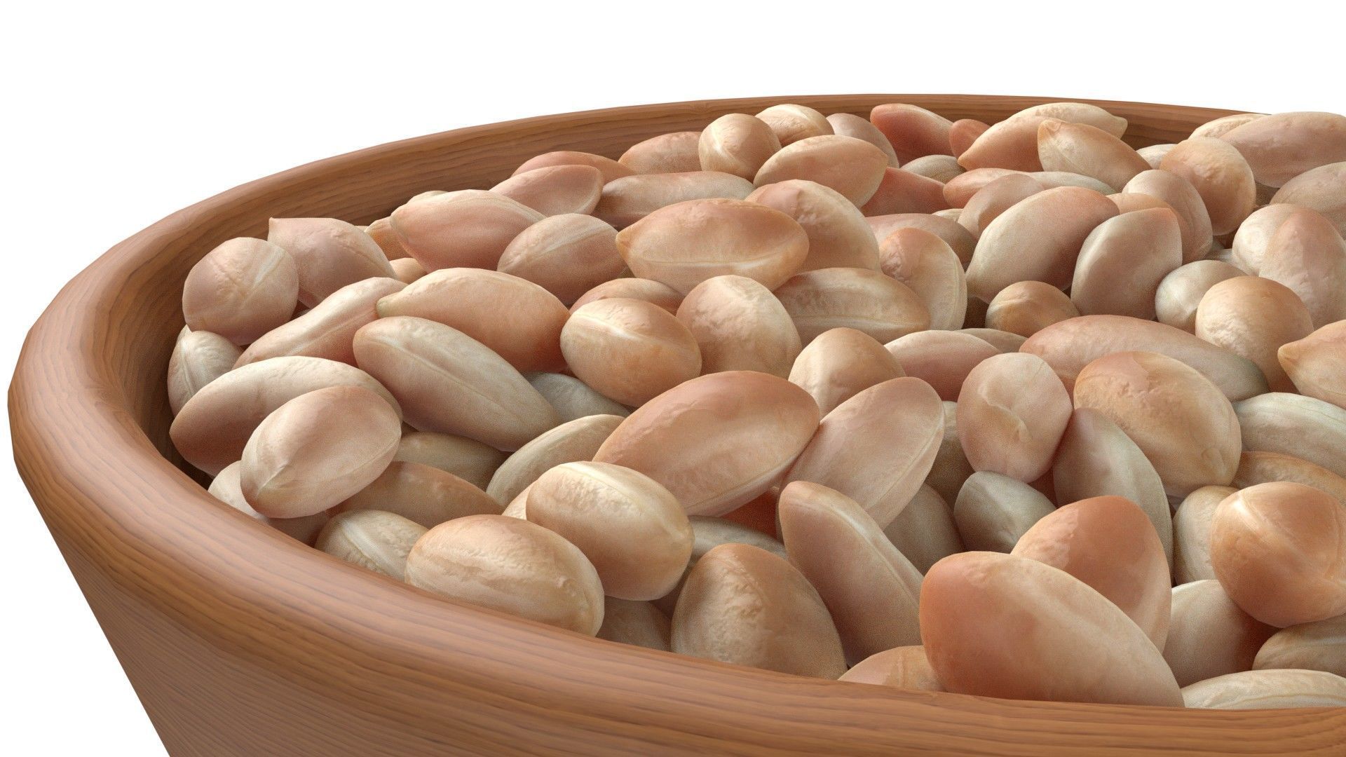 Pranut kernel white bowl Low-poly 3D model_4