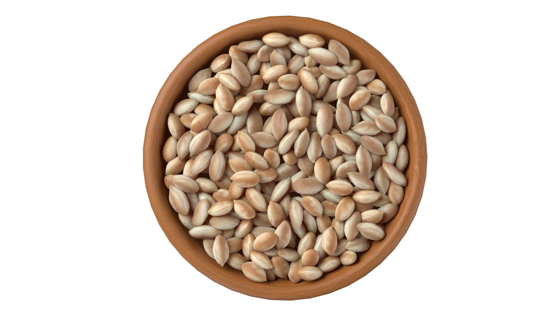 Pranut kernel white bowl Low-poly 3D model_3