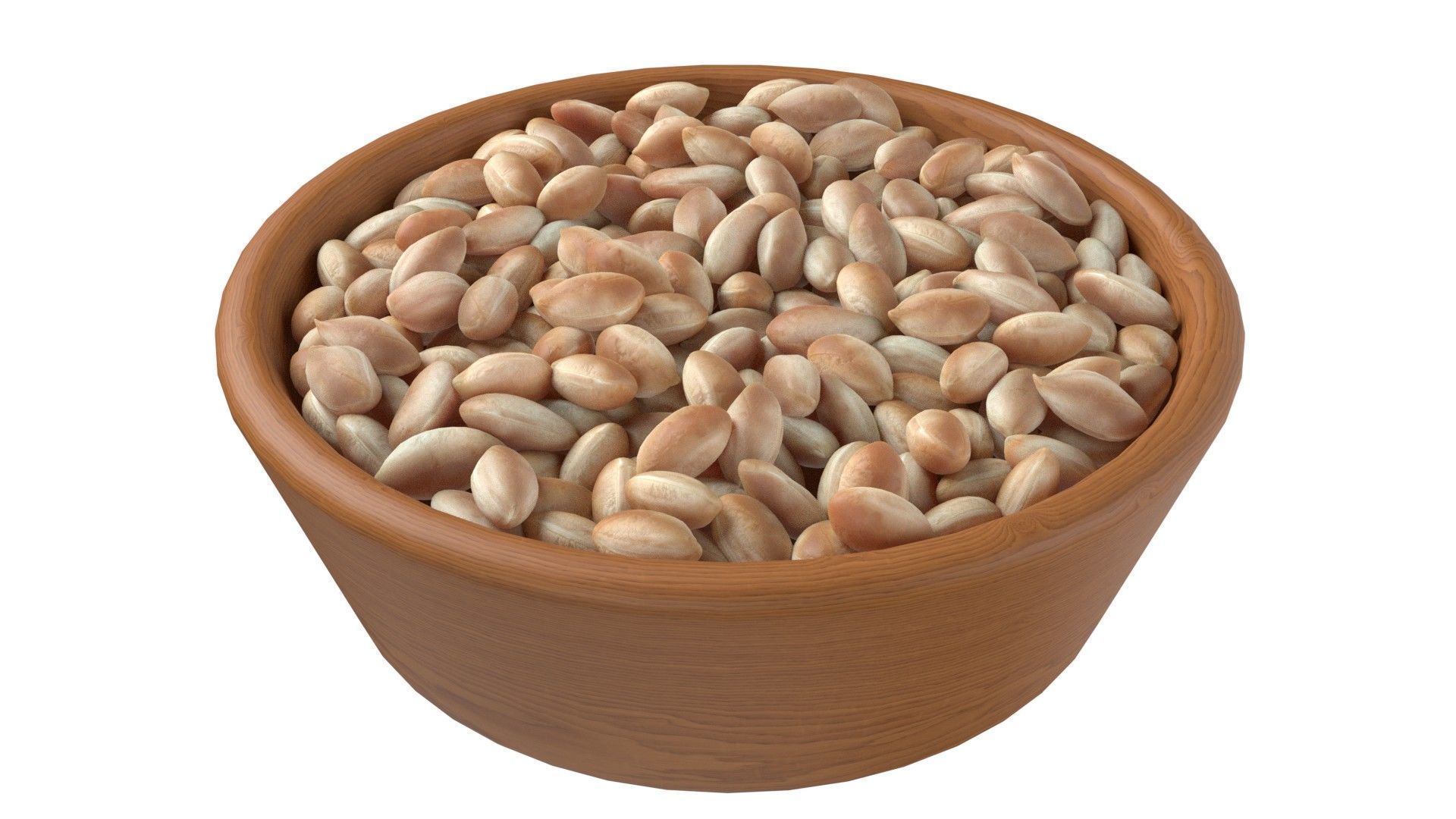 Pranut kernel white bowl Low-poly 3D model_2