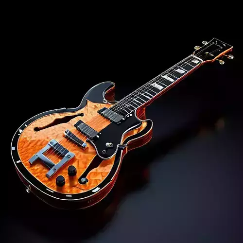 Realistic Electric Guitar 3D Model