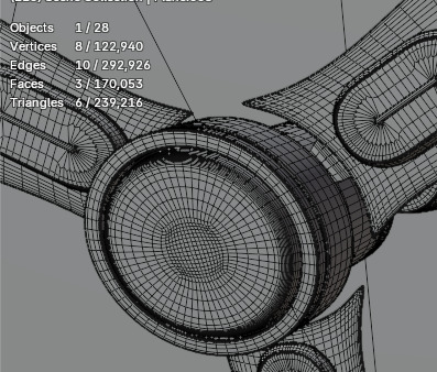 BLDC ceiling fan Low-poly 3D model_5