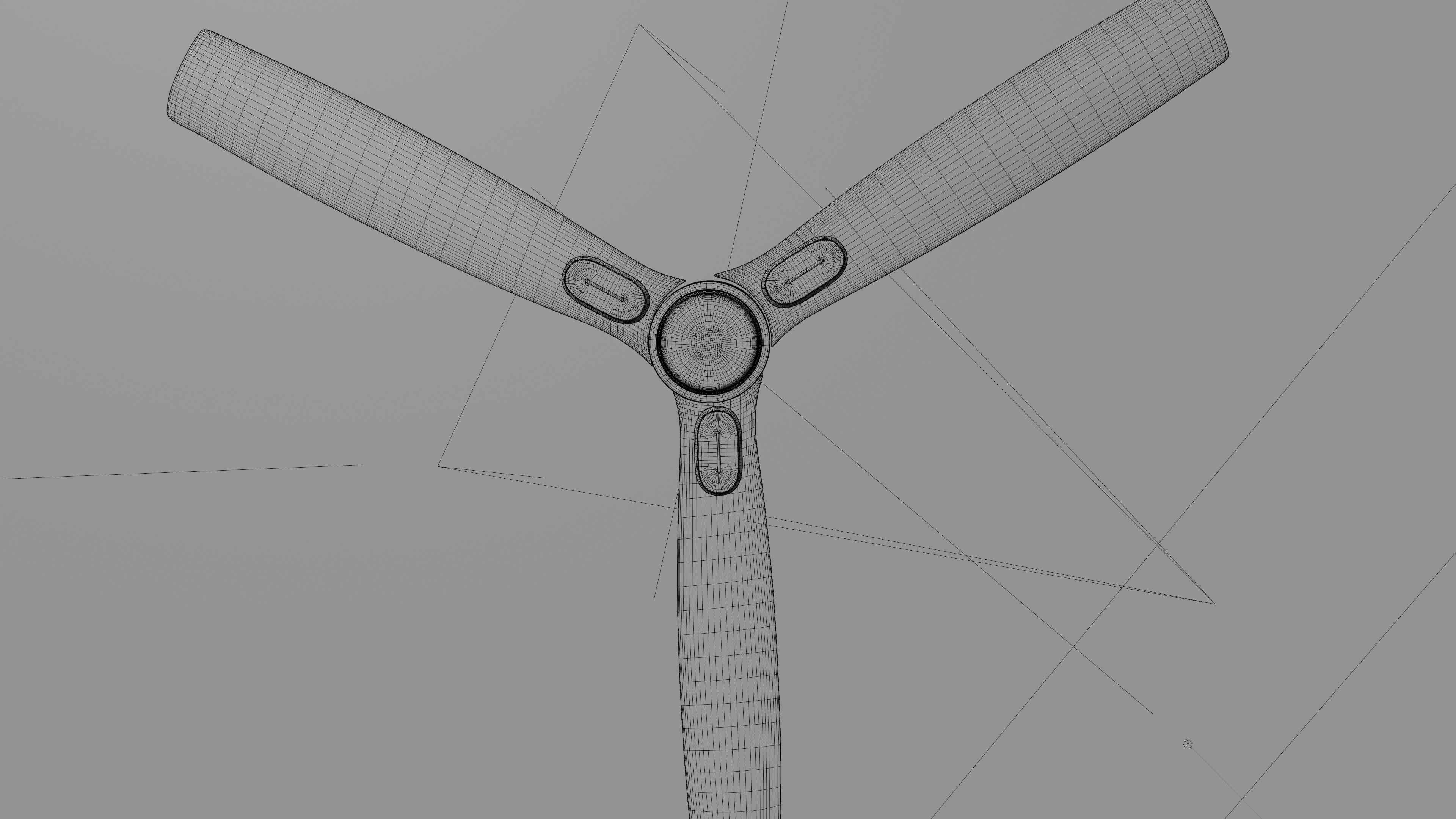 BLDC ceiling fan Low-poly 3D model_3