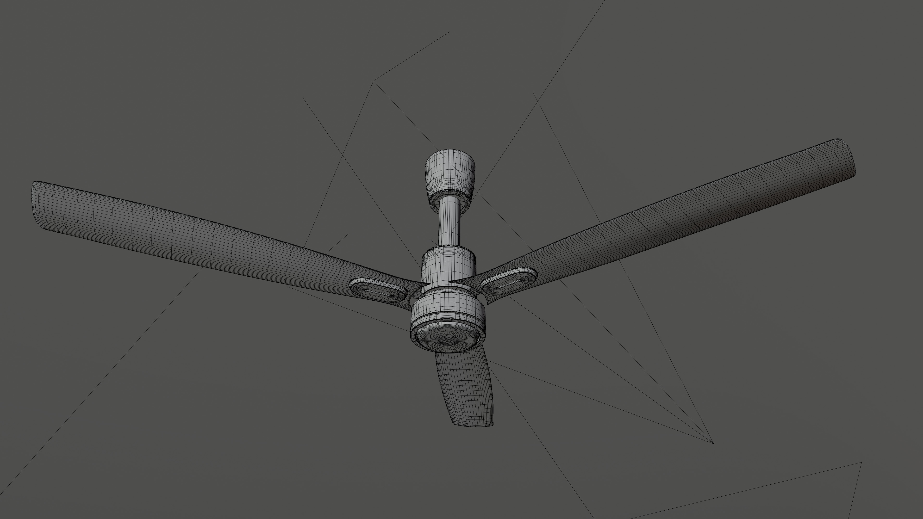 BLDC ceiling fan Low-poly 3D model_4