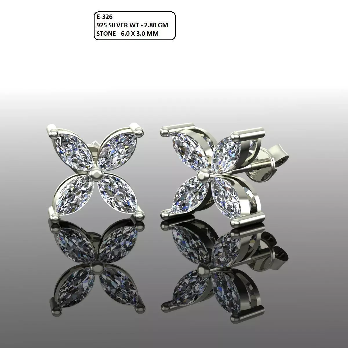 Women Diamond Earrings 3D print model