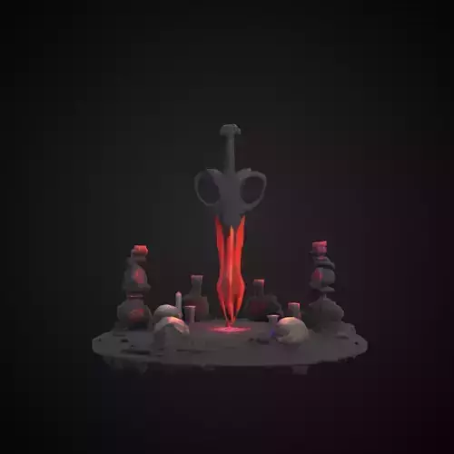 Stylized Asset - Dark Enchantment Altar  Low-poly 3D model