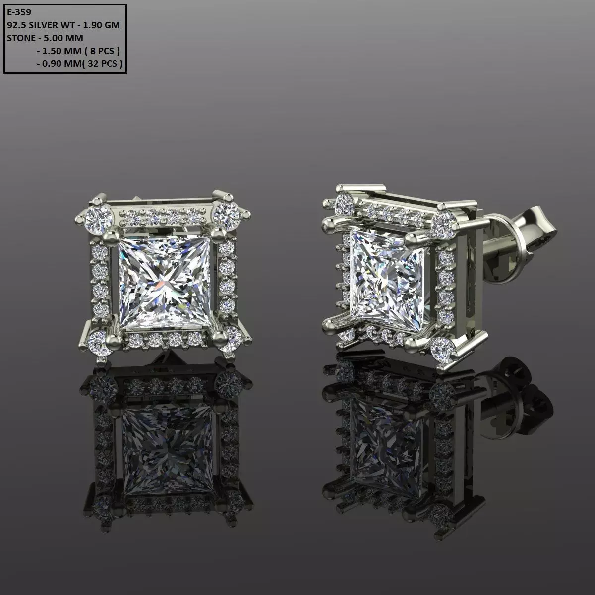 Women Diamond Earrings 3D print model