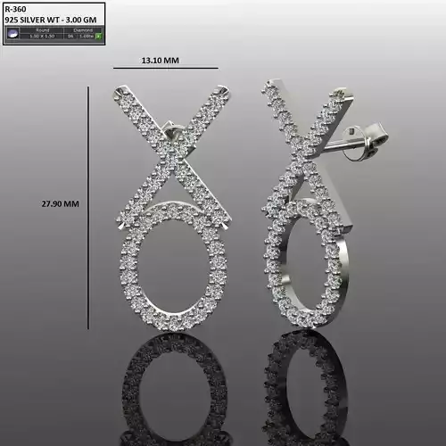 Women Diamond Earrings 3D print model