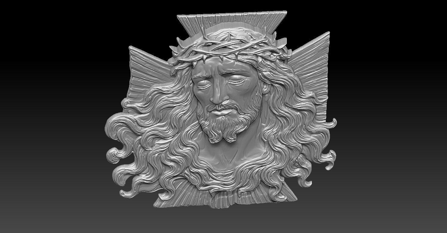 6 Jesus and cross CNC Relief Model 3D print model_4