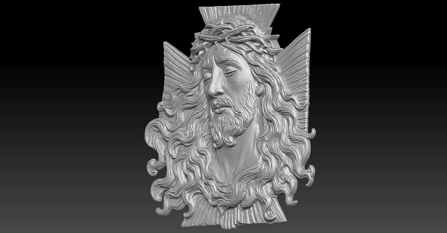 6 Jesus and cross CNC Relief Model 3D print model_3