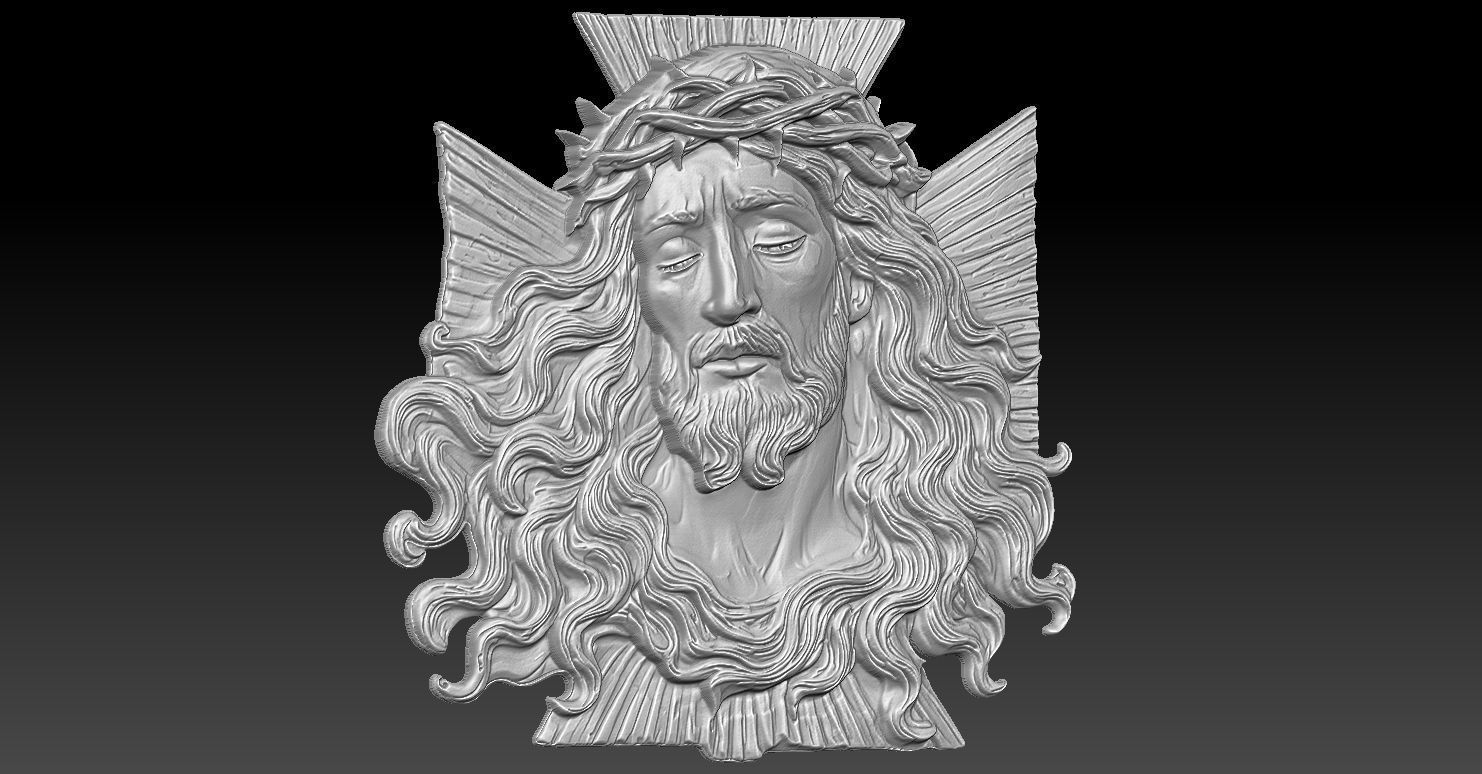 6 Jesus and cross CNC Relief Model 3D print model_1
