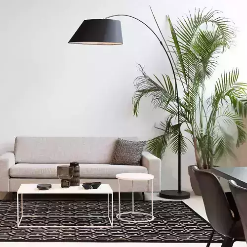 Modern Adjustable Black Arc Floor Lamp  3D model