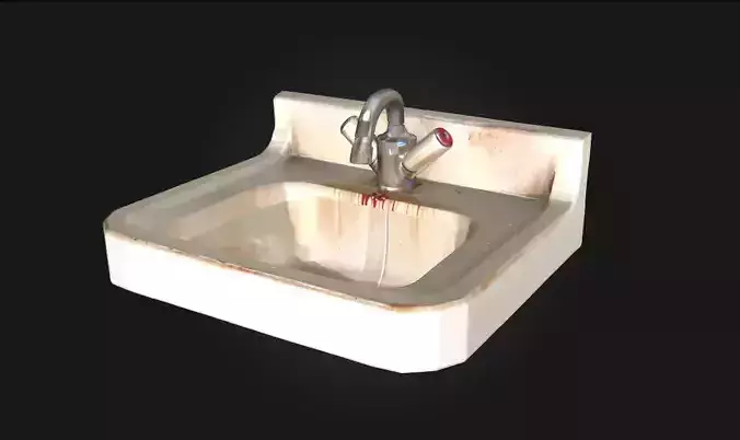 Rusty Basin  Weathered Metal Wash Basin Asset