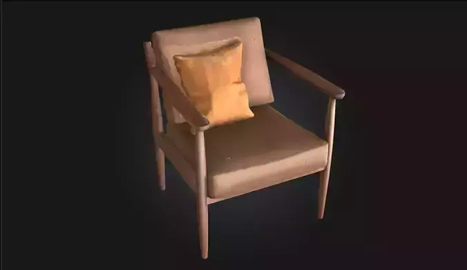 Cozy Armchair  Plush Vintage Style Seating Model