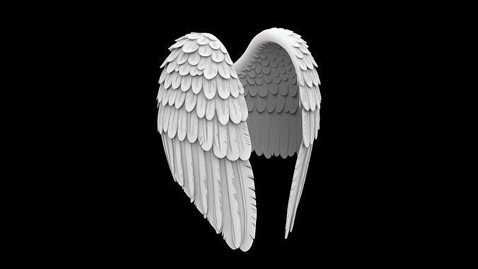 Angel Wings Folded Down 3D Model  3D print model