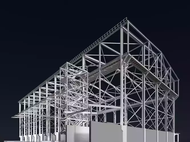 Industrial factory building in structure 25i27