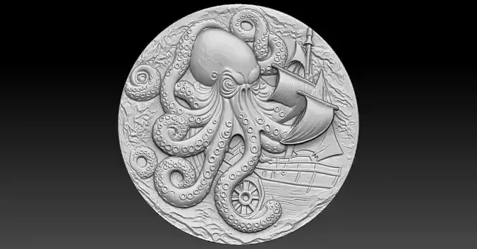 1 octopus CNC Relief Model