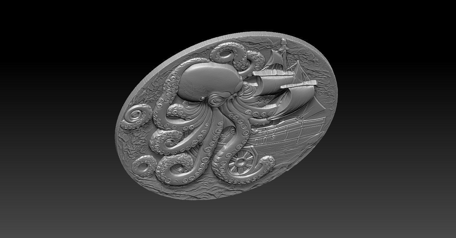 1 octopus CNC Relief Model 3D print model_3