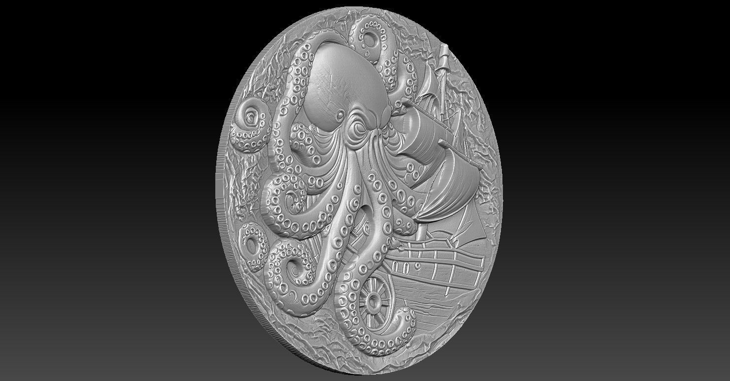 1 octopus CNC Relief Model 3D print model_5