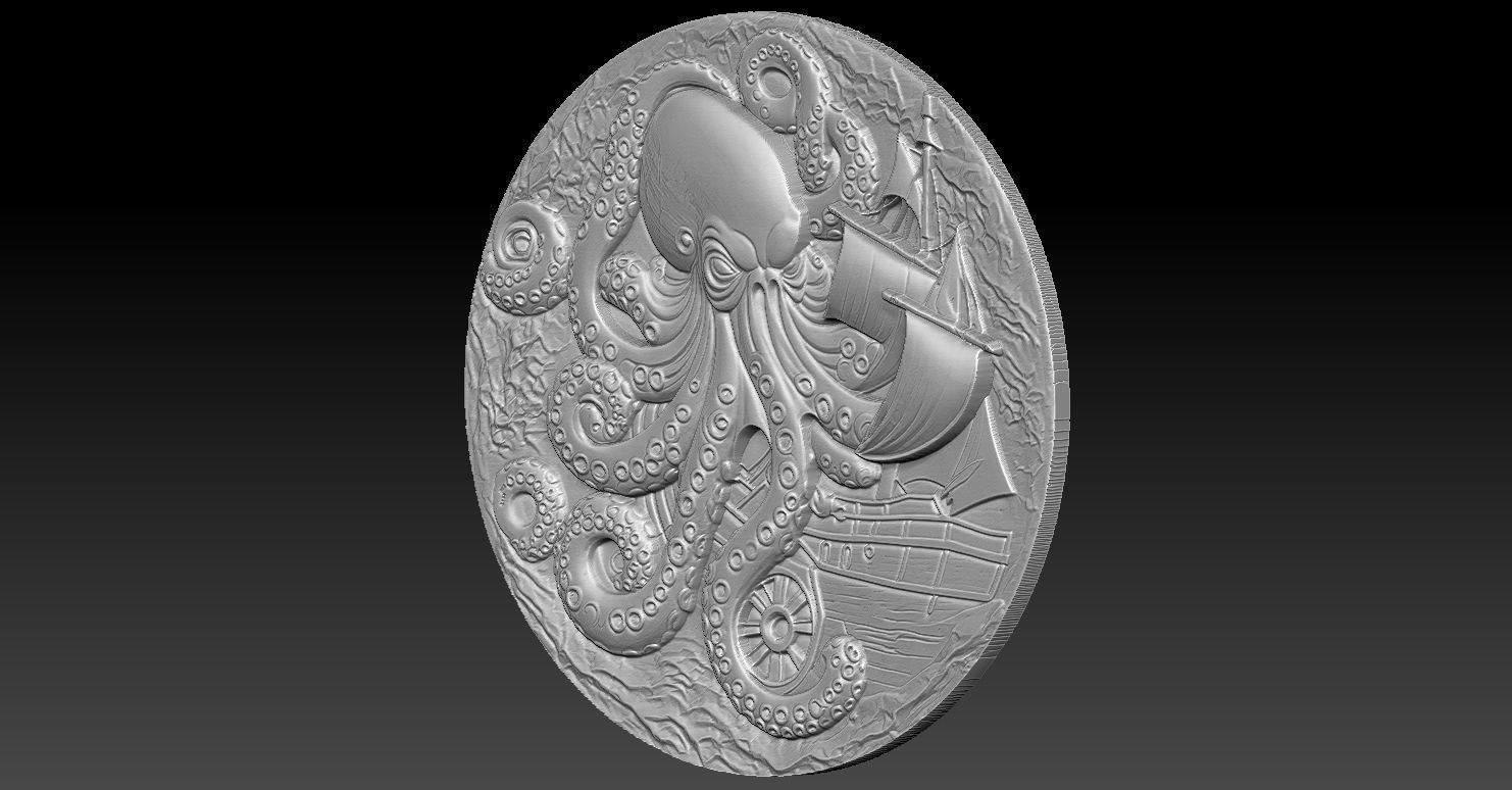 1 octopus CNC Relief Model 3D print model_1