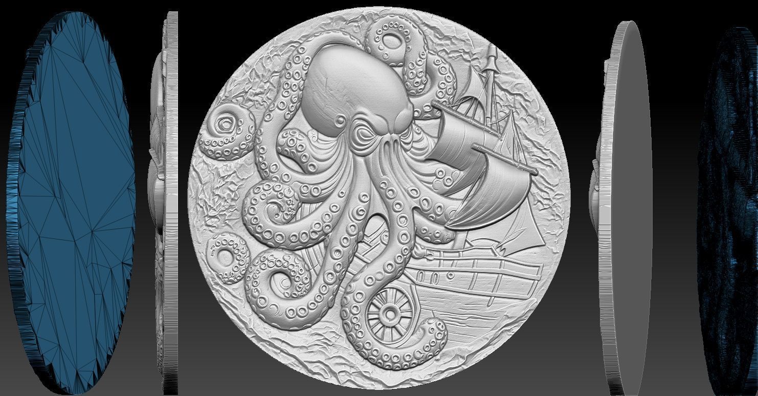1 octopus CNC Relief Model 3D print model_4