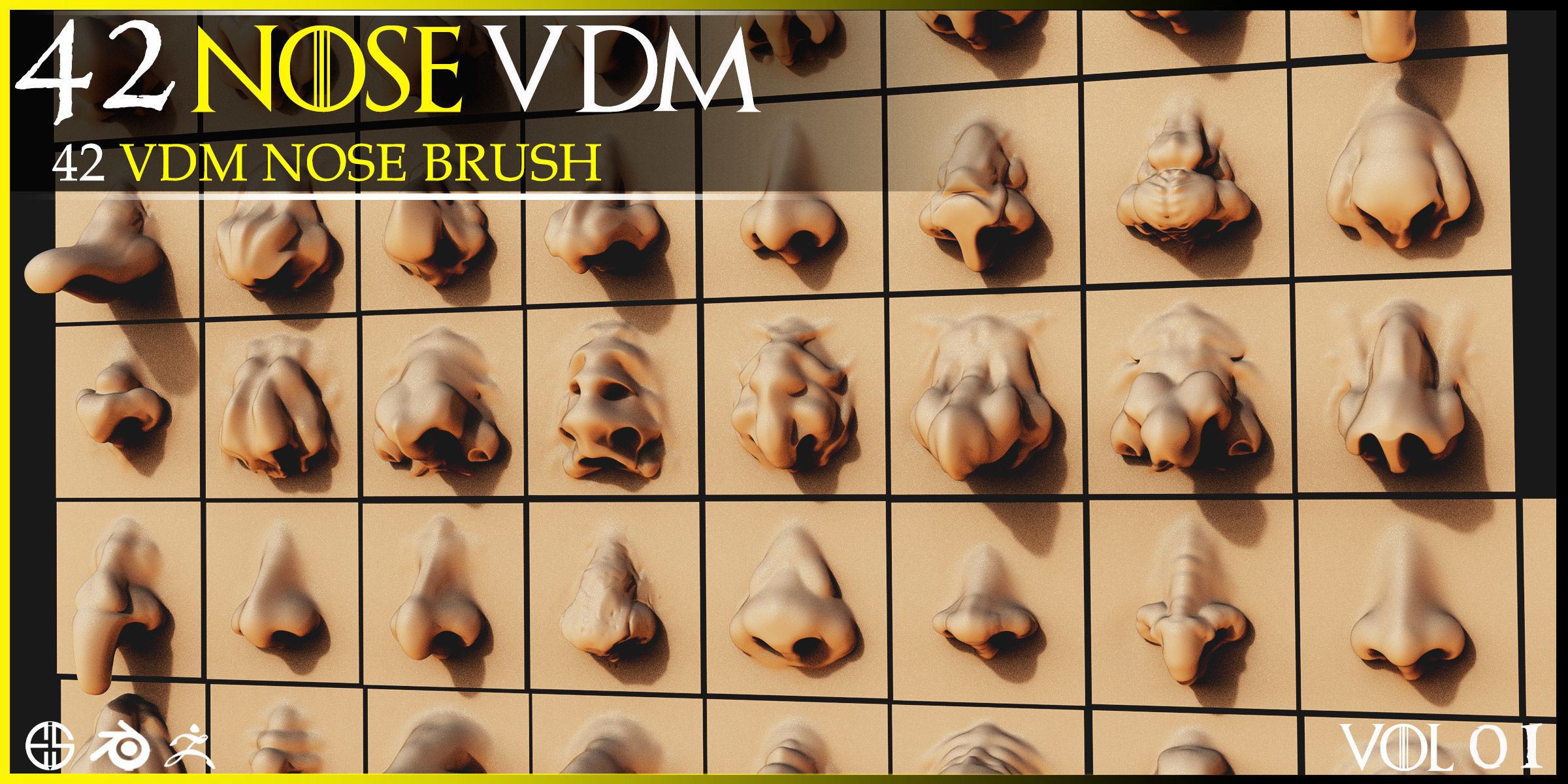Nose-42 Vdm Nose-Character Vdm Brush-Nose Vdm Brush-Vol 01 3D model_7