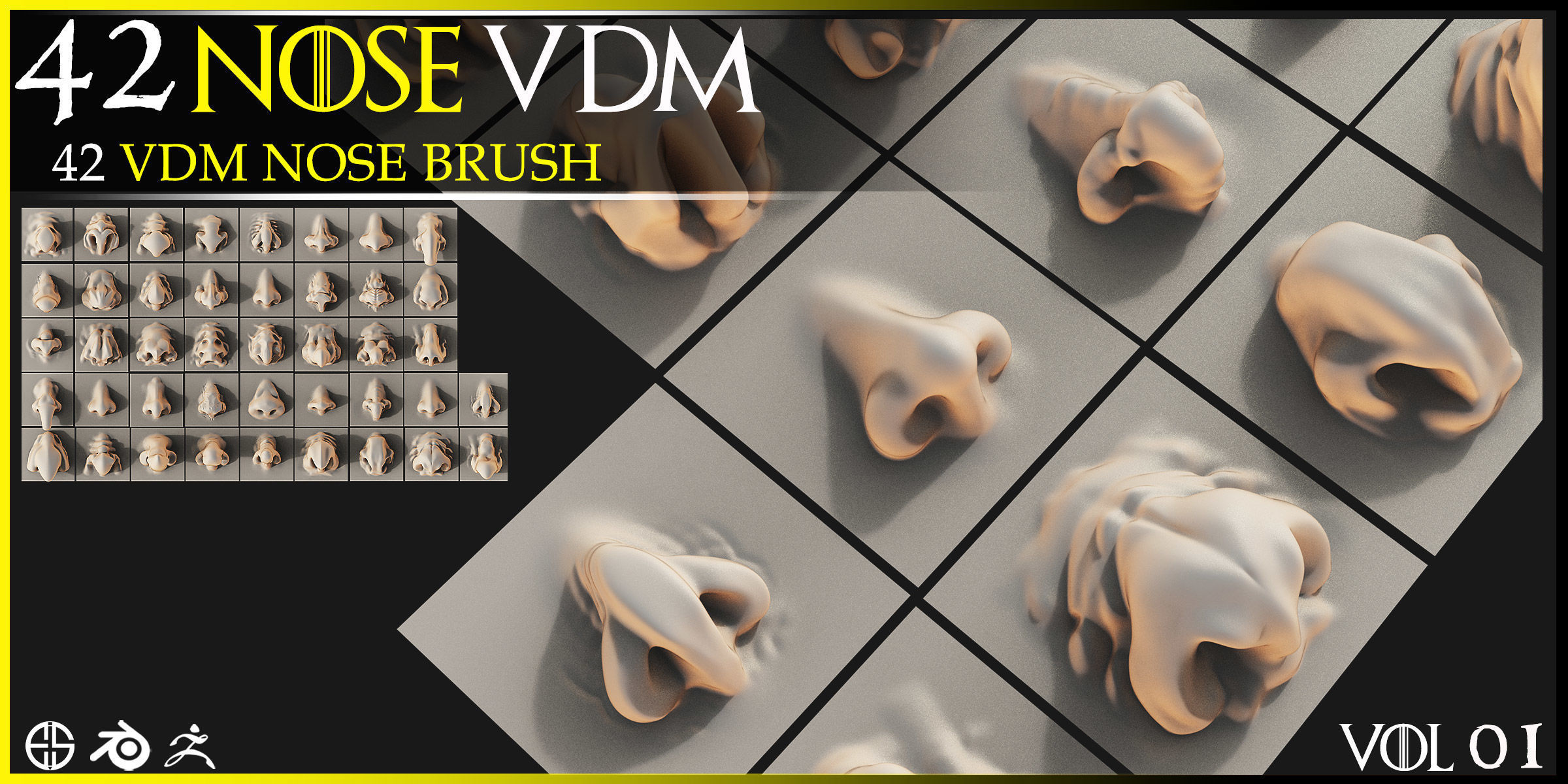 Nose-42 Vdm Nose-Character Vdm Brush-Nose Vdm Brush-Vol 01 3D model_9
