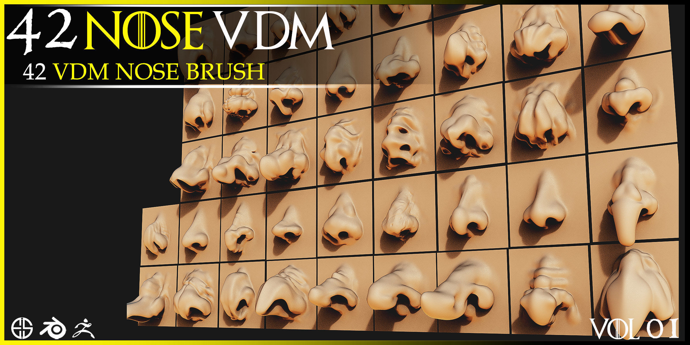 Nose-42 Vdm Nose-Character Vdm Brush-Nose Vdm Brush-Vol 01 3D model_8