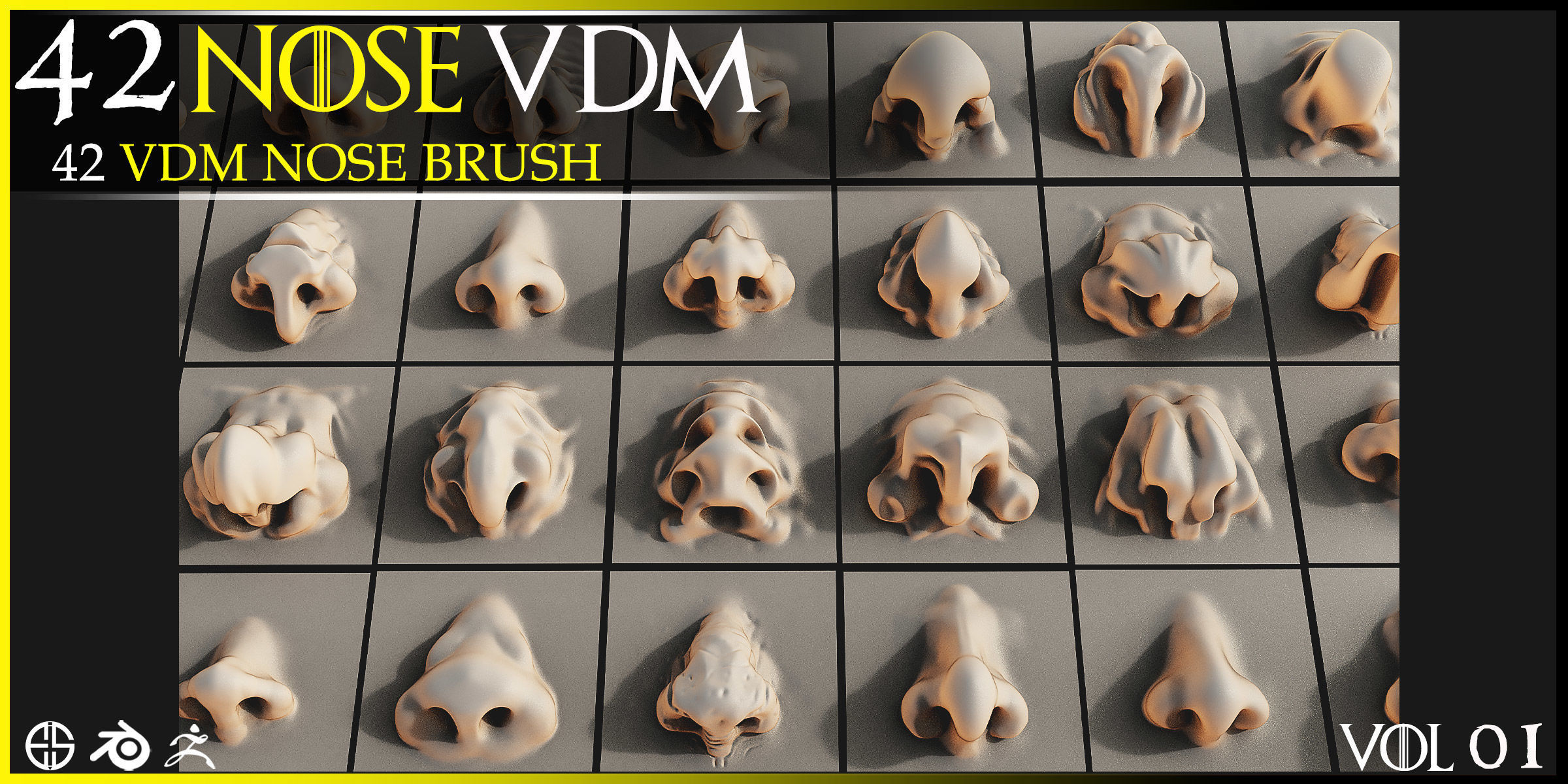 Nose-42 Vdm Nose-Character Vdm Brush-Nose Vdm Brush-Vol 01 3D model_13