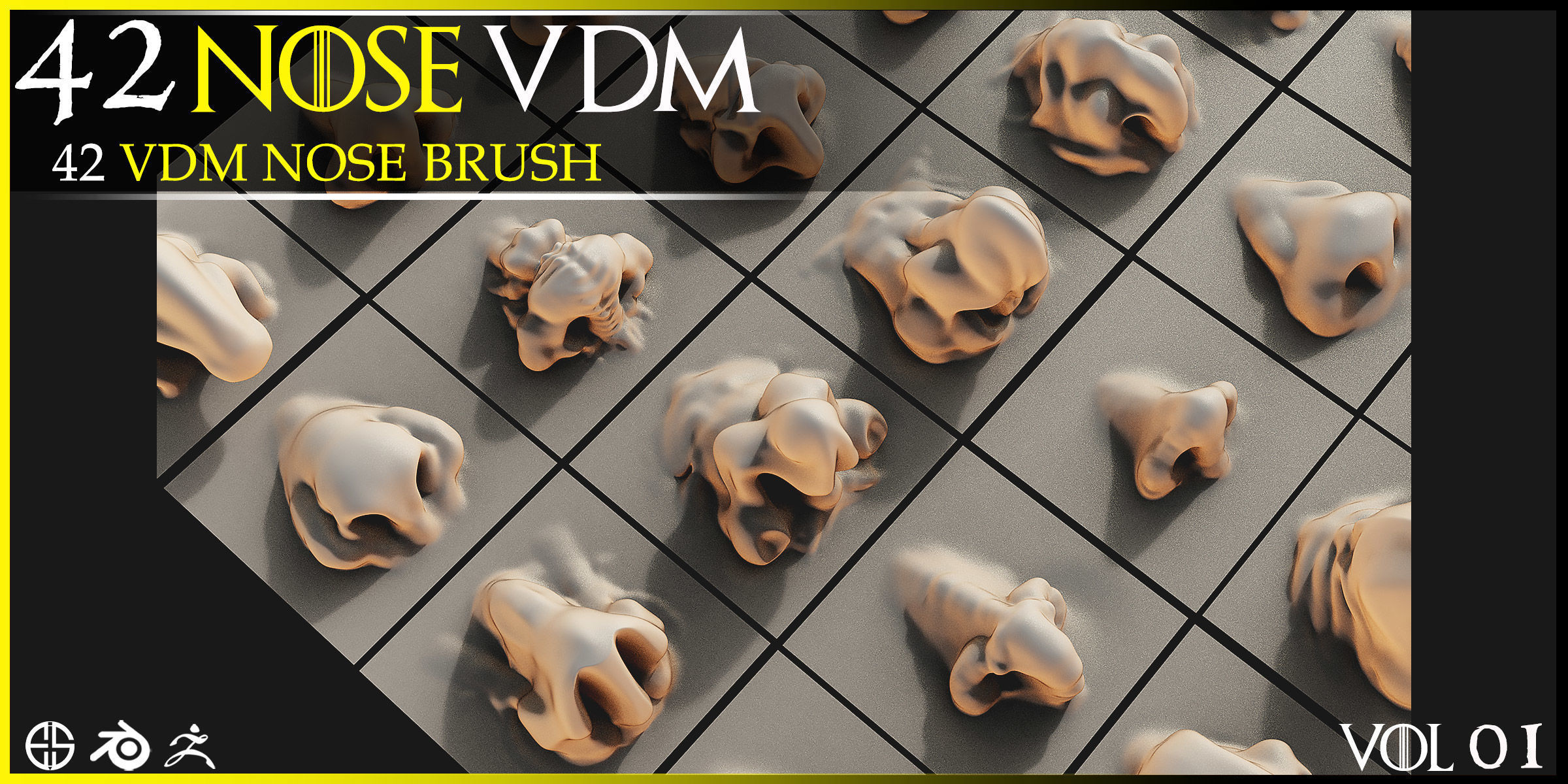 Nose-42 Vdm Nose-Character Vdm Brush-Nose Vdm Brush-Vol 01 3D model_10