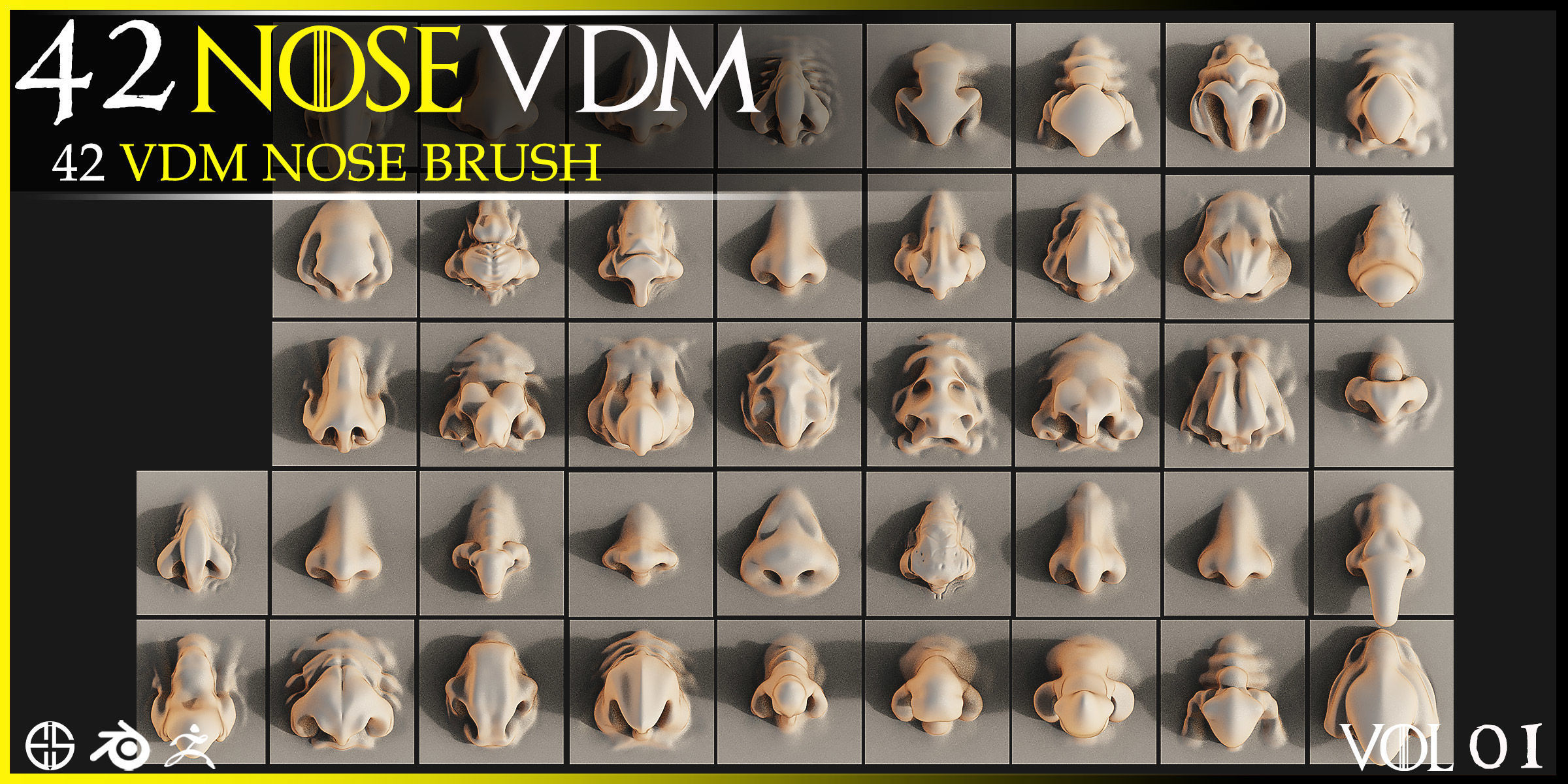 Nose-42 Vdm Nose-Character Vdm Brush-Nose Vdm Brush-Vol 01 3D model_6