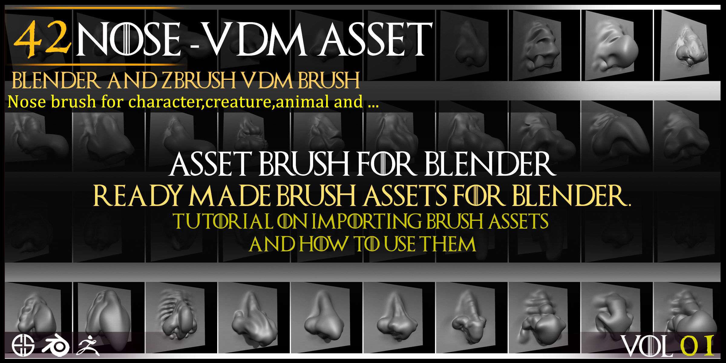Nose-42 Vdm Nose-Character Vdm Brush-Nose Vdm Brush-Vol 01 3D model_3