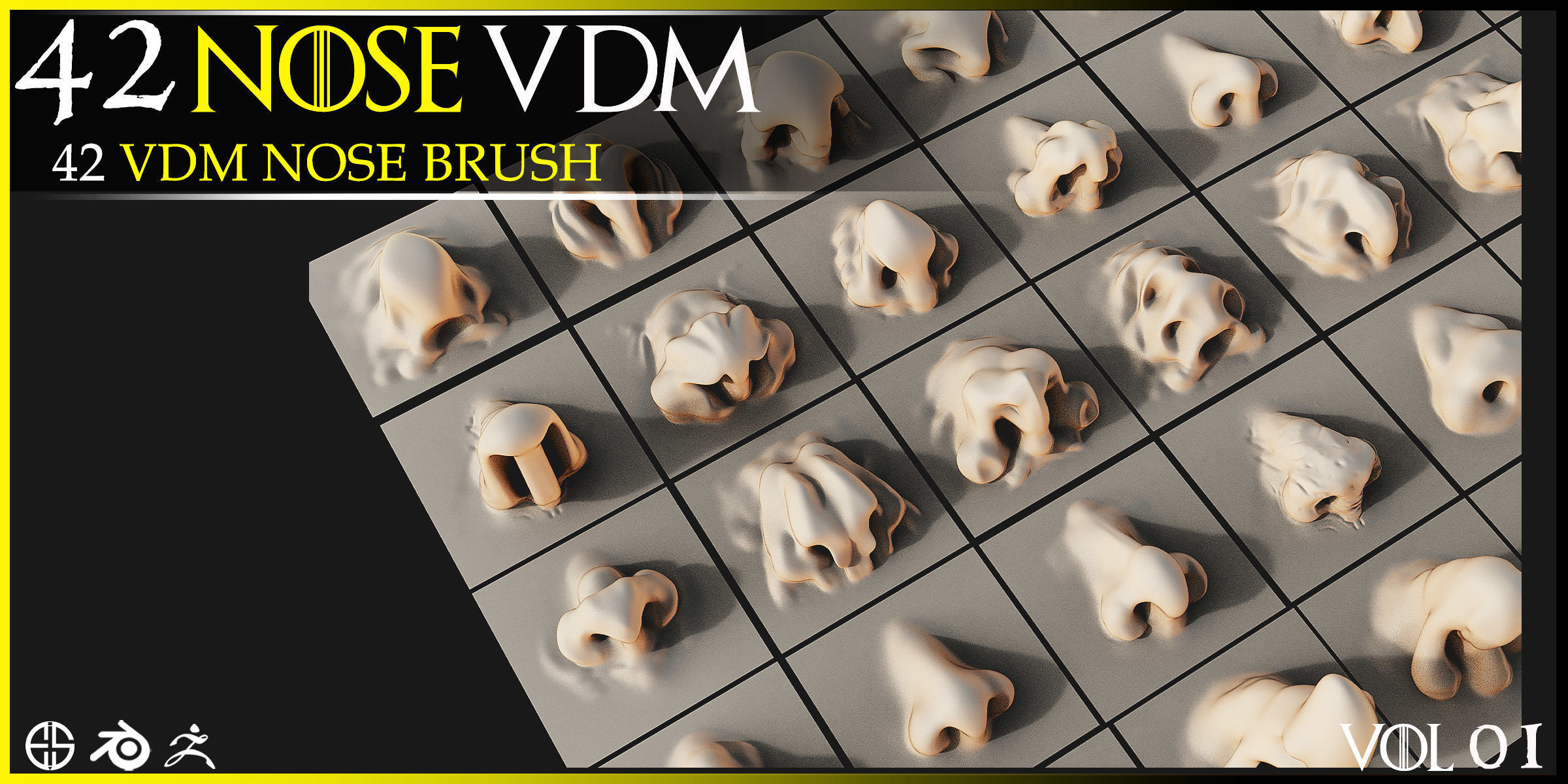 Nose-42 Vdm Nose-Character Vdm Brush-Nose Vdm Brush-Vol 01 3D model_12