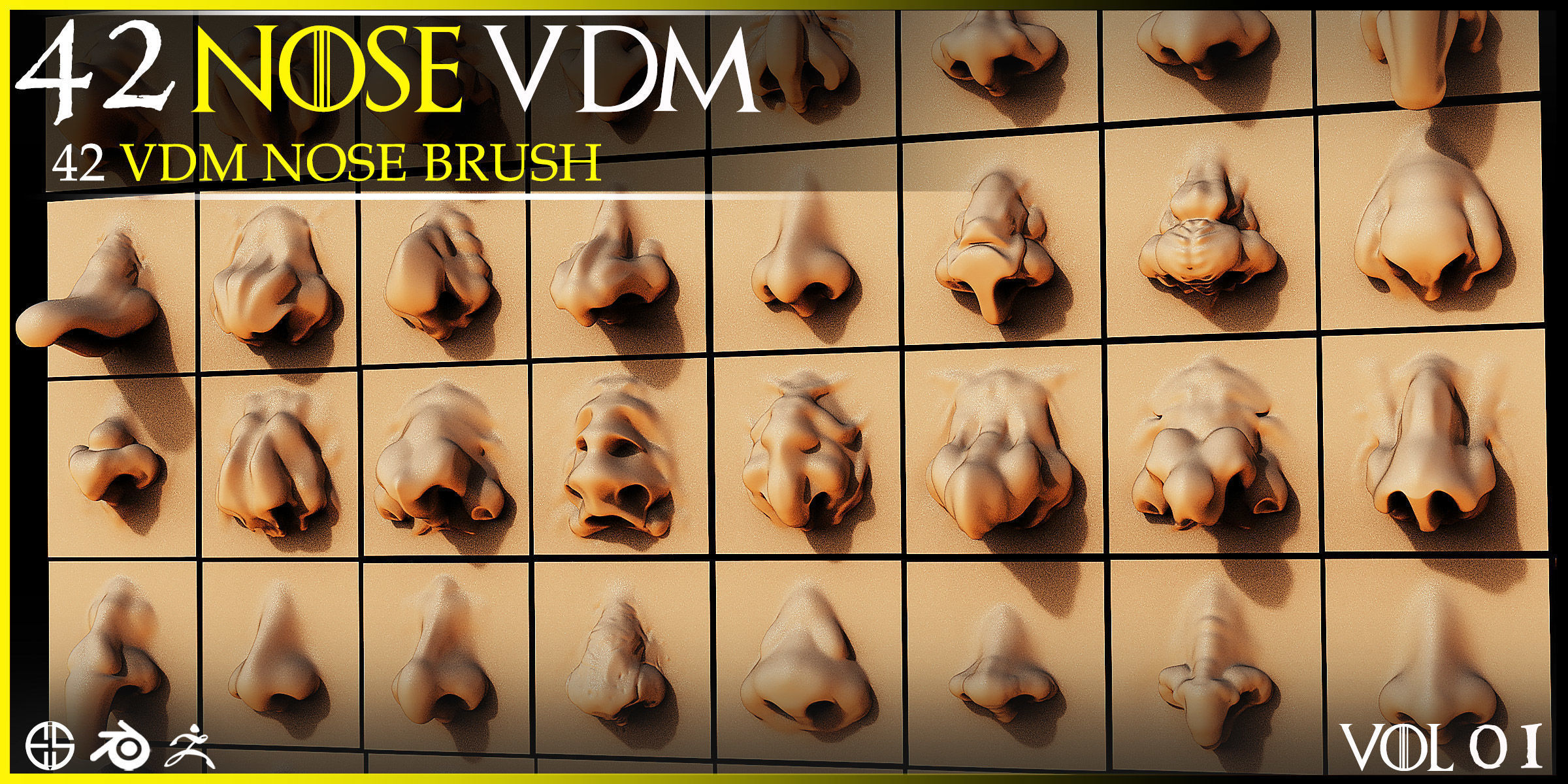 Nose-42 Vdm Nose-Character Vdm Brush-Nose Vdm Brush-Vol 01 3D model_1