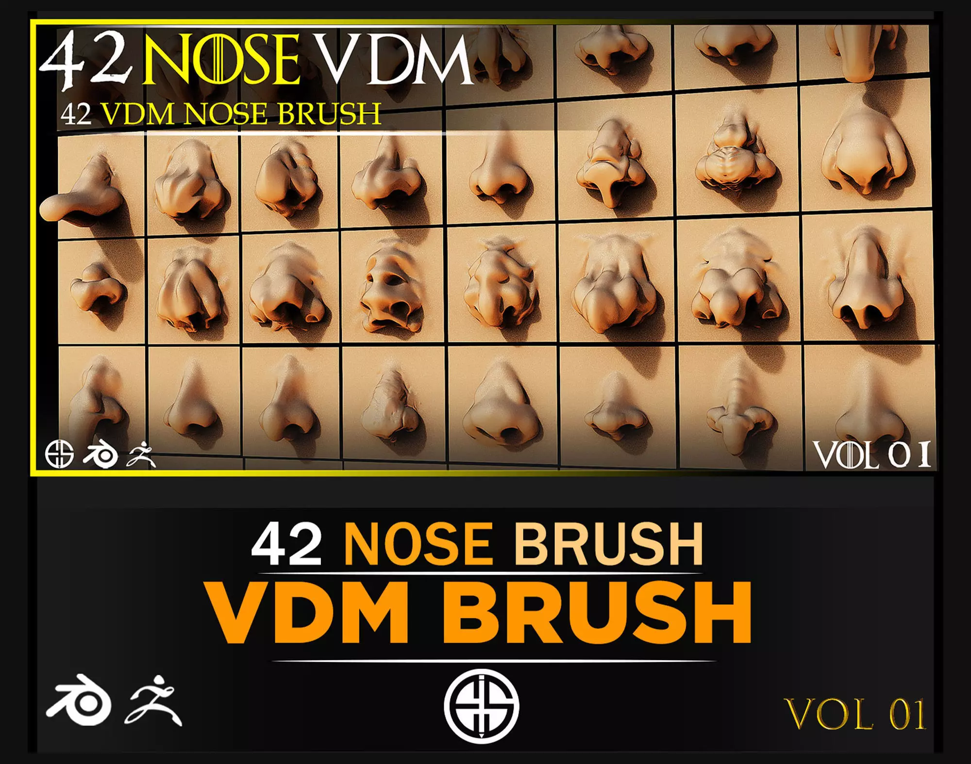 Nose-42 Vdm Nose-Character Vdm Brush-Nose Vdm Brush-Vol 01 3D model_0