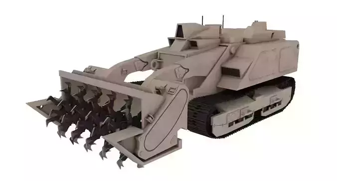 Uran-6 mine clearing robot 3D model