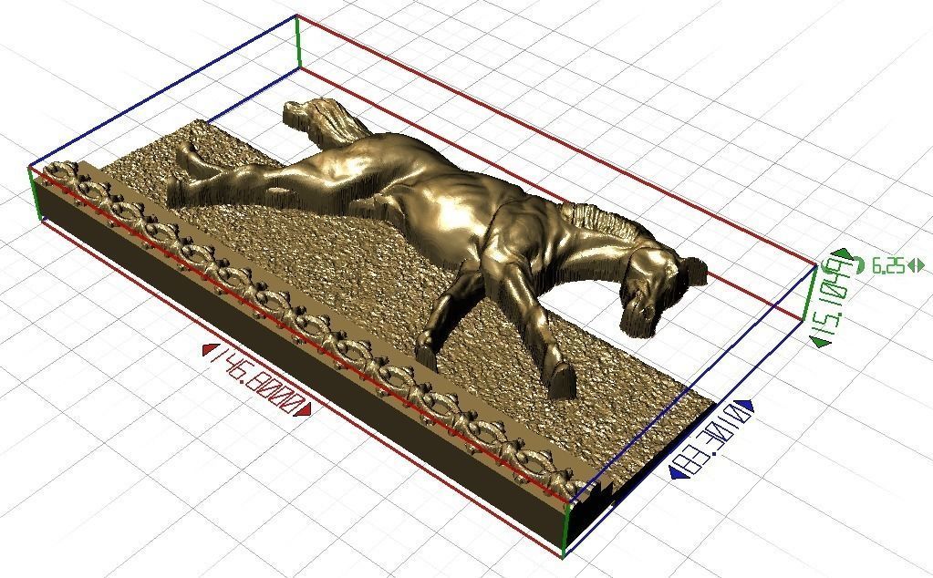 Galloping Horse in reliefs 3D print model_4
