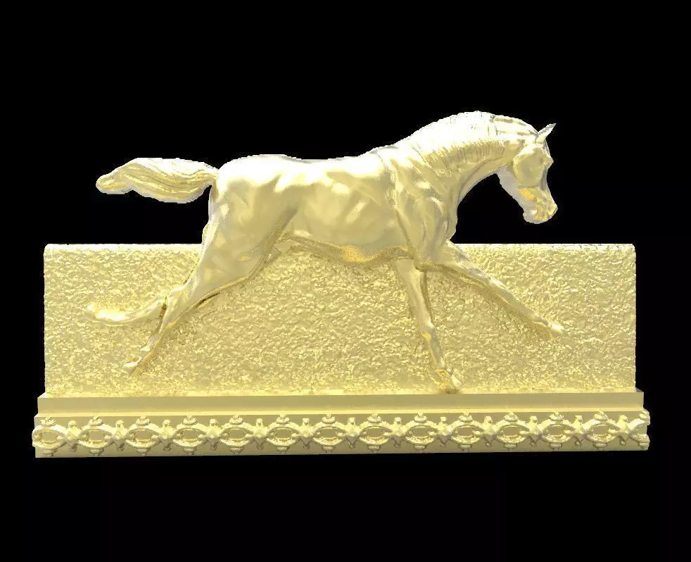 Galloping Horse in reliefs 3D print model_0