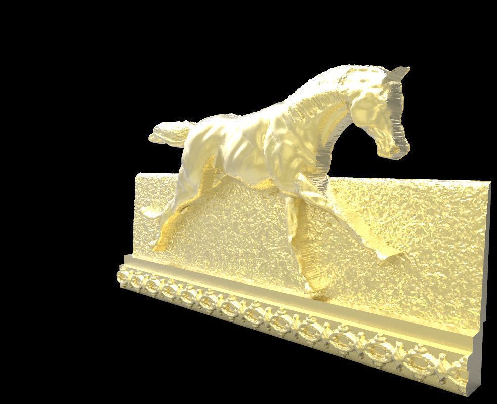 Galloping Horse in reliefs 3D print model_3