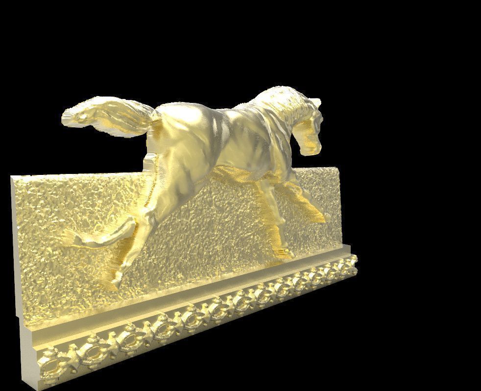 Galloping Horse in reliefs 3D print model_1