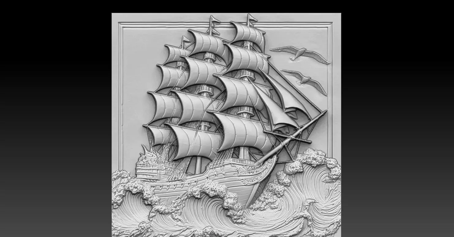 1 Sail CNC Relief Model 3D print model_0