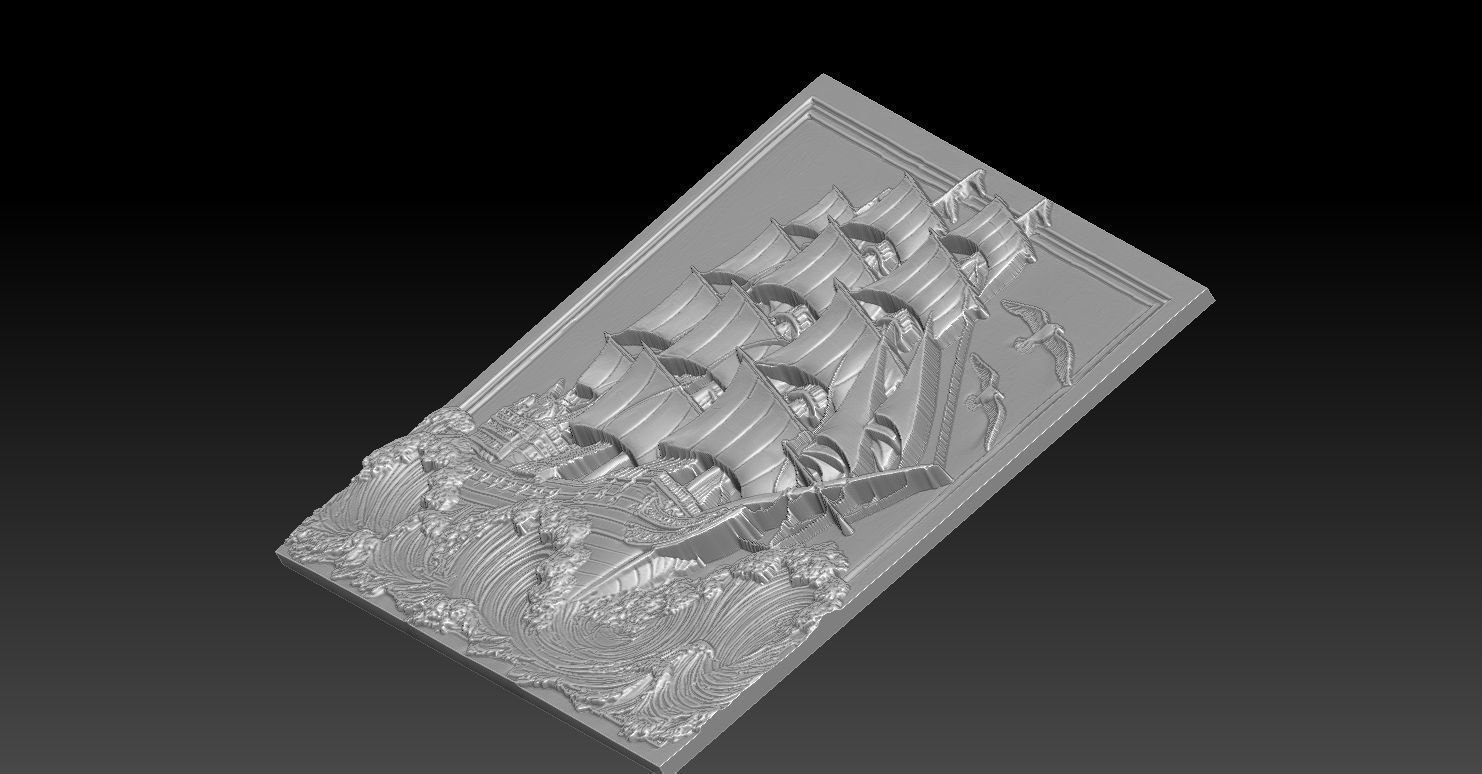 1 Sail CNC Relief Model 3D print model_3