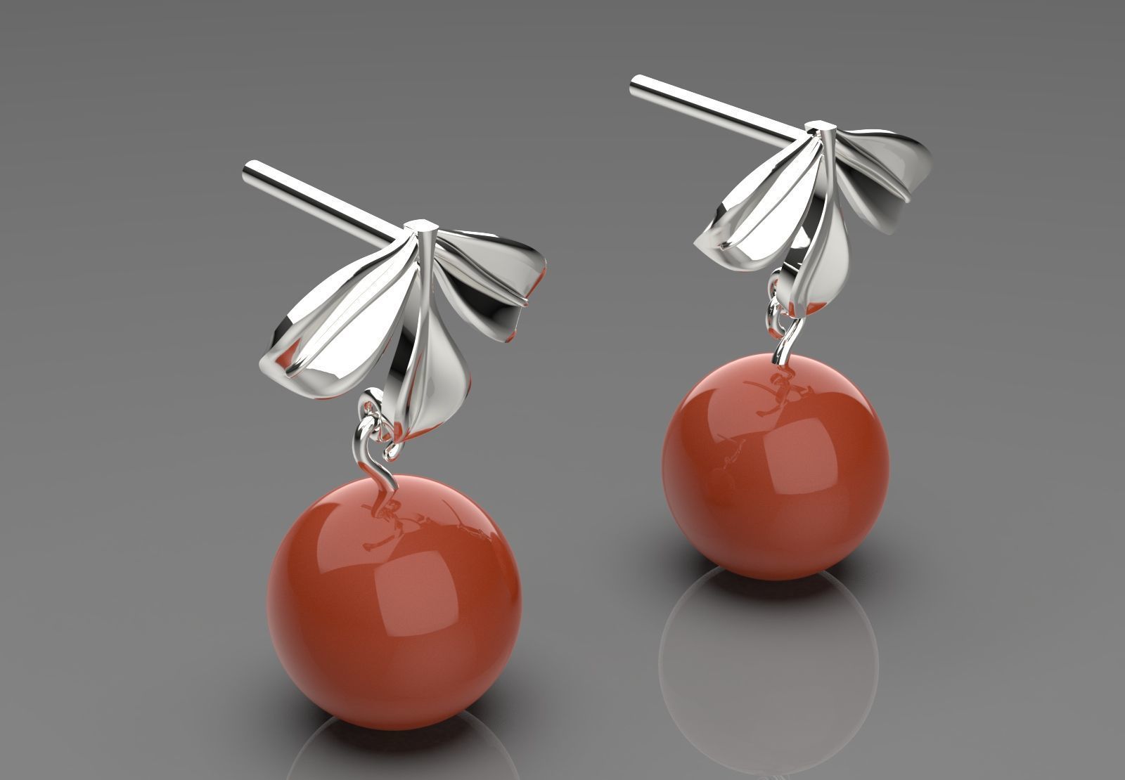 pearl gold earring pe0040 3D print model_14